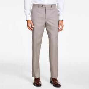 Michael Kors Men's Tan Solid Wool Stretch Classic-Fit Suit Pants Size 44W 32L